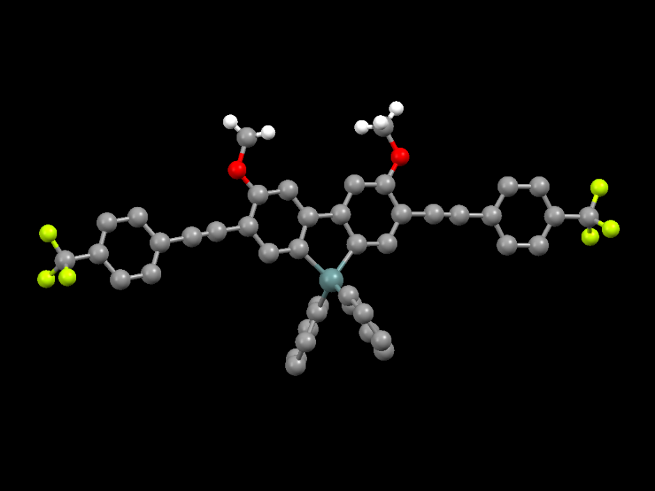 Molecular structure of a germafluorene